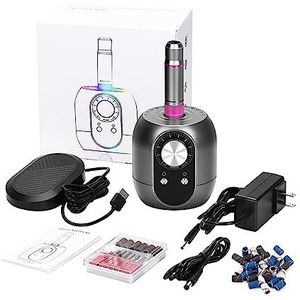 Elektrische nagelboor, 35000 RPM nagelboormachine, professionele elektrische manicuremachine, freessnijder, kunst elektrische nagelvijlsets for manicure Gemakkelijk te gebruiken, voor acryl- en gellak