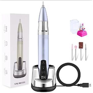 Elektrische nagelboor, 35000 RPM nagelboormachine, draagbare elektrische nagelschuurmachine, professionele manicure, draagbare elektrische nagelvijl for acrylnagels Gemakkelijk te gebruiken, voor acry