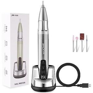 Elektrische nagelboor, 35000 RPM nagelboormachine, draagbare elektrische nagelschuurmachine, professionele manicure, draagbare elektrische nagelvijl for acrylnagels Gemakkelijk te gebruiken, voor acry