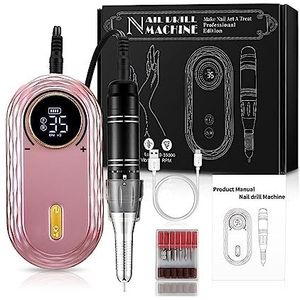 Elektrische nagelboor, 35000 RPM Elektrische Nagelboormachine, Professionele Oplaadbare Nagelvijlnagels, Elektrische Nagelvijl For Acrylnagels Gelnagels Gemakkelijk te gebruiken, voor acryl- en gellak