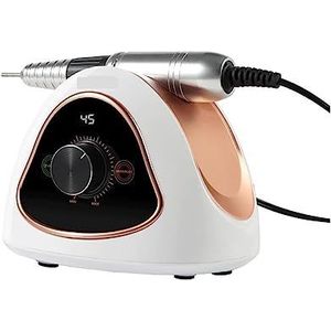 Elektrische nagelboor, 45000 RPM elektrische nagelboormachine, professionele oplaadbare nagelboormachine for acryl- en gelnagels Gemakkelijk te gebruiken, voor acryl- en gellak (Color : 1set White,