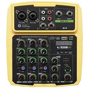 B4/B6 4/6 Channel Mixer Outdoor Conference Audio USB Bluetooth Reverberation Audio Instrument Processor Live Sound Card Voor DJ-opnamestudio (Size : Nero)