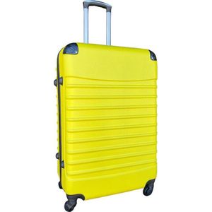 Travelerz reiskoffer met wielen 95 liter - lichtgewicht - cijferslot - geel