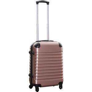 Royalty Rolls handbagage koffer met wielen 39 liter - lichtgewicht - cijferslot - rose goud