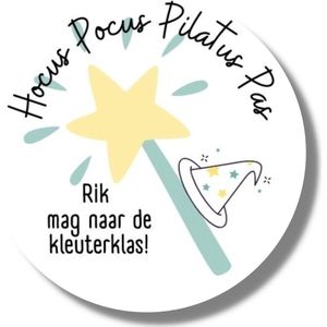 Traktatie Naamstickers Hocus Pocus Toveren Groen - 20 stuks - Afscheid Peuterspeelzaal Kinderdagverblijf Basisschool - Kleuterklas | Sluitsticker - Gepersonaliseerd