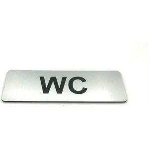 Deurbordje - WC bord - WC - Toiletbord - Bordje - RVS Look - 150 mm x 50 mm x 1,6 mm - 5 jaar Garantie