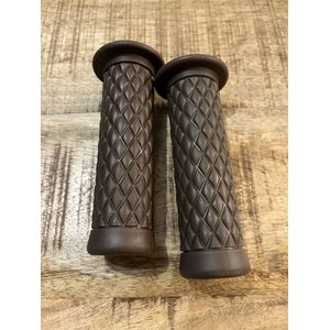 Handvatten donkerbruin retro 22mm Honda camino/scooter/fuchs