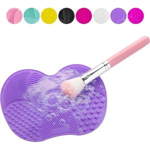 Schoonmaak Mat- Make-Up Siliconen Brush Cleaner Cosmetische - Gel Cleaning Mat - Paars