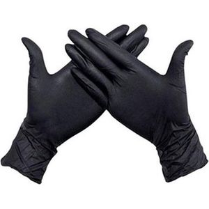 Wegwerp handschoenen - Nitril handschoenen - Zwart - M - Poedervrij - 100 stuks