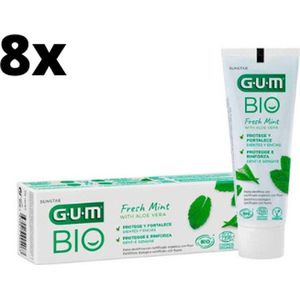 GUM Bio Tandpasta Fresh Mint/Aloe Vera - 8 x 75ml - Voordeelverpakking