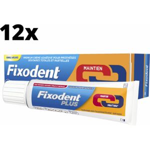 Fixodent Plus Dual Power Premium Kleefpasta - 12 x 40 gram - Verbeterde formule 2022