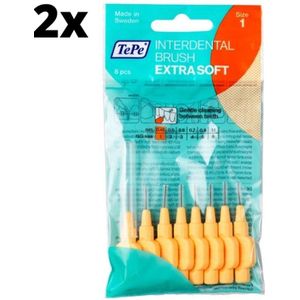 TePe Extra Soft Oranje 0,45mm - 2 x 8 stuks - Voordeelverpakking
