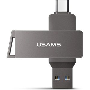 USAMS 128GB Usb Stick met Type C + USB 3.0 Dual Flash drive memory stick 2 in 1 OTG (On The Go)