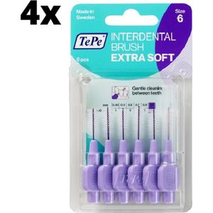 TePe Extra Soft Lichtlila 1,1mm - 4 x 6 stuks - Voordeelverpakking