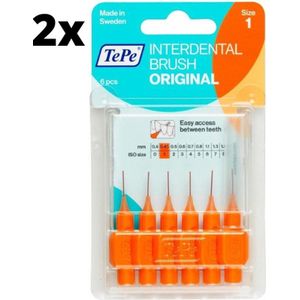 TePe Ragers Oranje 0,45mm - 2 x 6 stuks - Voordeelverpakking