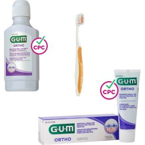 GUM Ortho Voordeelpakket - Mondwater + Tandpasta + Tandenborstel
