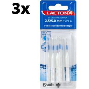 Lactona Easygrip Easydent A - 2.5-5.0mm - 3 x 6 stuks - Voordeelverpakking