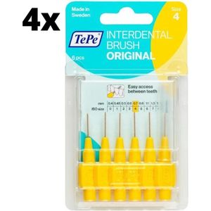 TePe Ragers Geel 0,7mm - 4 x 6 stuks - Voordeelverpakking