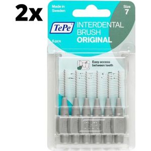 TePe Ragers Grijs 1,3mm - 2 x 6 stuks - Voordeelverpakking