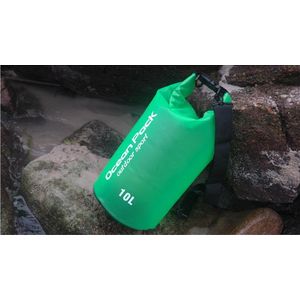 Waterdichte Tas - Dry bag - 10L - Groen - Ocean Pack - PVC - Dry Sack - Survival Outdoor Rugzak - Drybags - Boottas - Zeiltas