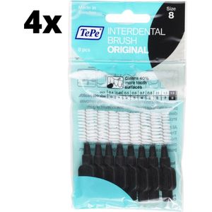 TePe Ragers Zwart 1,5mm - 4 x 8 stuks - Voordeelverpakking