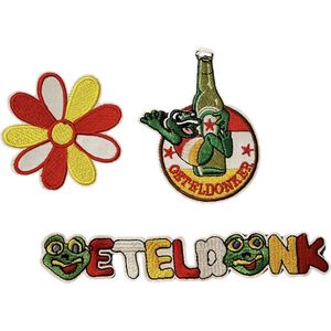 Oeteldonk Carnaval strijk embleem - patch - patches - stof & strijk applicatie - roze