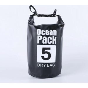 Waterdichte Tas - Dry bag - 5L - Zwart - Ocean Pack - Dry Sack - Survival Outdoor Rugzak - Drybags - Boottas - Zeiltas