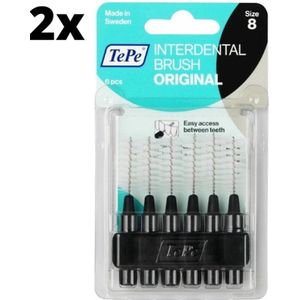 TePe Ragers Zwart 1,5mm - 2 x 6 stuks - Voordeelverpakking