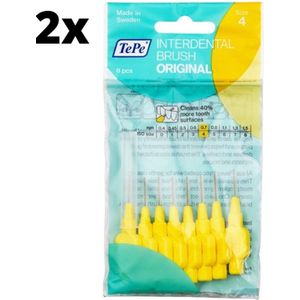 TePe Ragers Geel 0,7mm - 2 x 8 stuks - Voordeelverpakking