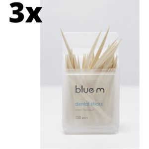 BlueM tandenstokers - 3 x 120 stuks - Voordeelverpakking