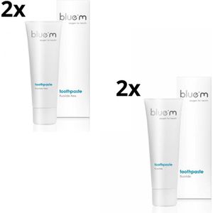 BlueM Tandpasta Voordeelpakket - 4x 75 ml (2x zonder fluoride + 2x met fluoride (Perio Care))