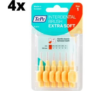 TePe Extra Soft Oranje 0,45mm - 4 x 6 stuks - Voordeelverpakking
