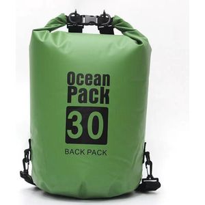 Waterdichte Tas - Dry bag - 30L - Groen - Ocean Pack - Dry Sack - Survival Outdoor Rugzak - Drybags - Boottas - Zeiltas
