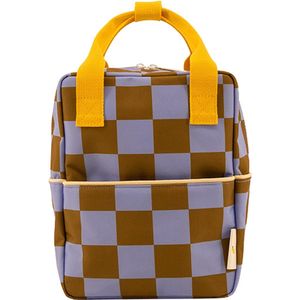 Sticky Lemon Farmhouse Backpack Small Checkerboard blooming purple - soil green Kindertas
