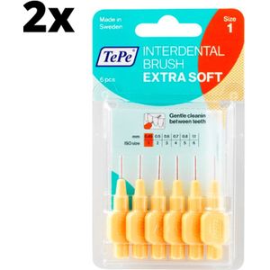 TePe Extra Soft Oranje 0,45mm - 2 x 6 stuks - Voordeelverpakking