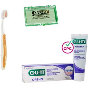 GUM Ortho Voordeelpakket - Tandpasta + Tandenborstel + Wax
