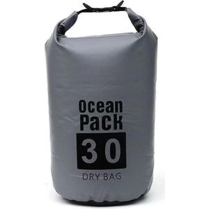 Waterdichte Tas - Dry bag - 30L - Grijs - Ocean Pack - Dry Sack - Survival Outdoor Rugzak - Drybags - Boottas - Zeiltas