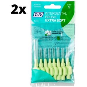 TePe Extra Soft Lichtgroen 0,8mm - 2 x 8 stuks - Voordeelverpakking