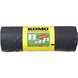 KOMO Afvalzakken met trekband - 60L - 150 stuks - 10 rollen van 15 zakken