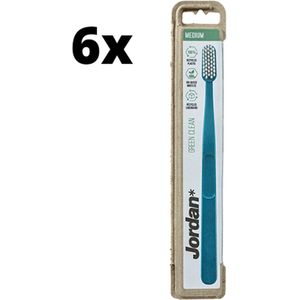 6x Jordan Tandenborstel Green Clean Medium - Voordeelverpakking