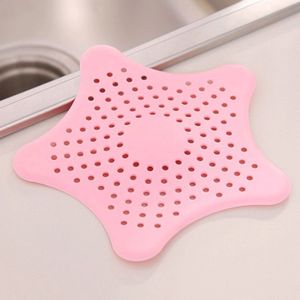 Silicone afvoerstop voor in de keuken en badkamer | Stervorm | afvoerplug | doucheput | Anti-haar afvoer stop | anti verstopping | Ontstopper | Gootsteen zeef | Roze