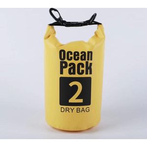 Waterdichte Tas - Dry bag - 2L - Geel - Ocean Pack - Dry Sack - Survival Outdoor Rugzak - Drybags - Boottas - Zeiltas