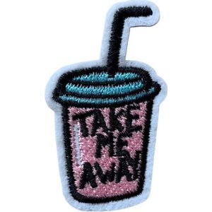 Milkshake - Drinken - Coffee - strijk embleem - patch - patches - stof & strijk applicatie
