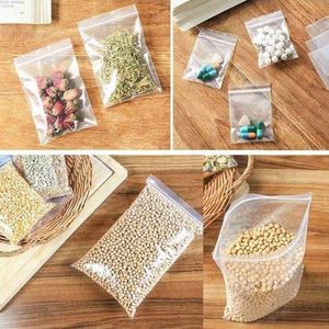 Verpakkingszakjes100 stuks-Hersluitbare Vacuüm zakjes-Zip Lock Tassen-verpakken -Verzenden-Organiseren-Opruimen-Druksluiting- 7x10cm