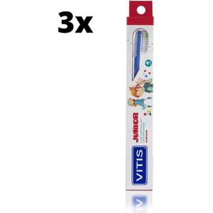 3x Vitis Tandenborstel Junior - Voordeelverpakking