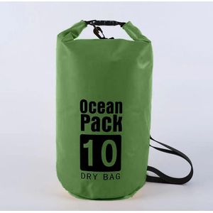 Waterdichte Tas - Dry bag - 10L - Groen - Ocean Pack - Dry Sack - Survival Outdoor Rugzak - Drybags - Boottas - Zeiltas