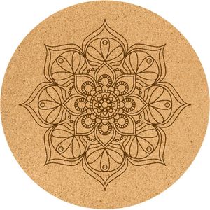 Yoga Mat Mandala - Zacht Rubber - Kurk - 68cm - Anti-Slip - Meditatie mat