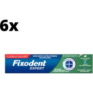 Fixodent Plus Kleefpasta voor Kunstgebit – Fris met Voedselschild - 6x 40 gram - Voordeelverpakking