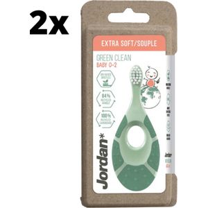 2 x Jordan Tandenborstel Green Clean Step 1 Baby (0-2 jaar)