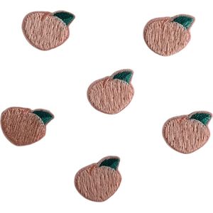 Perzik fruit strijk embleem - patch - patches - stof & strijk applicatie